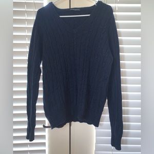 Brandy Melville Navy V-Neck Sweater